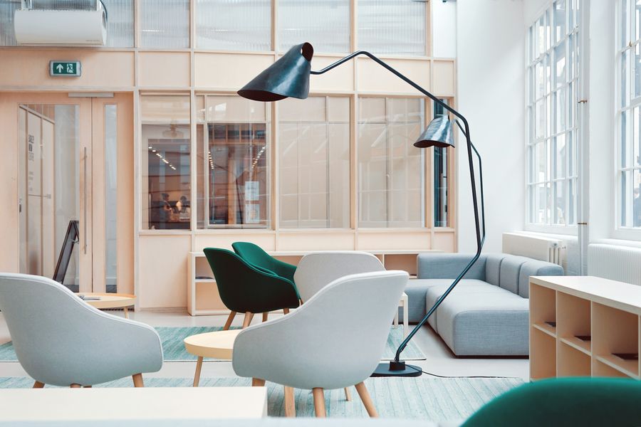 Endüstriyel loft ofis iç mekânı